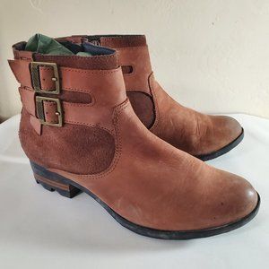 Sorel Brown Lolla Suede Buckle Boot
